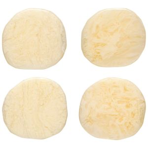 image shows Danica Heirloom Resin Coasters (Set of 4) | Ivory  against a blank, white background