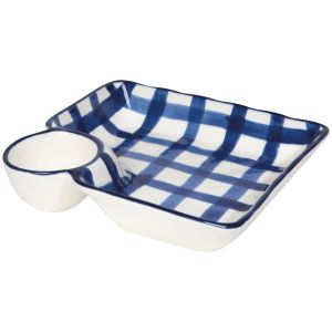 image shows Now Designs by Danica Grid Dip n' Dish Plate  against a blank, white background
