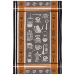 image shows Now Designs by Danica Jacquard Dishtowel | Coffee Break against a blank, white background