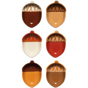 image shows Now Designs by Danica Pinch Bowls (Set of 6) | Oak and Acorn against a blank, white background