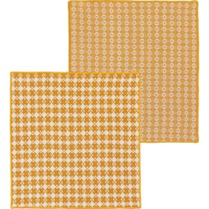 image shows Danica Heirloom Woven Dishcloths (Set of 2) | Facet Ochre against a blank, white background
