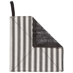 image shows Now Designs by Danica Jar Gripper | Ticking Stripe against a blank, white background