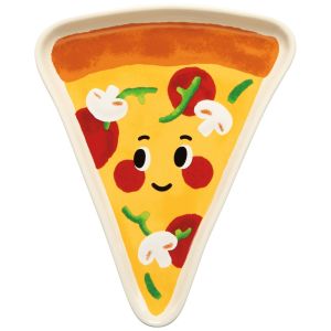 image shows Danica Jubilee Pizza Shaped Dish against a blank, white background