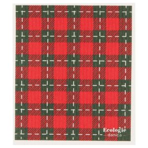 image shows Ecologie by Danica Swedish Sponge Dish Cloth | Tartan against a blank, white background
