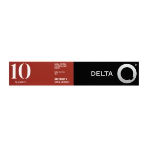  image shows Delta Q Qalidus 10 Coffee Capsules against a blank, white background