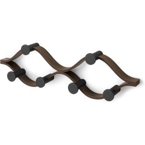 image shows Umbra Montage 6 Wall Hook | Black/Walnut against a blank, white background