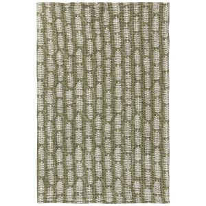 image shows Danica Heirloom Block Print Waffle Dishtowel | Fern against a blank, white background