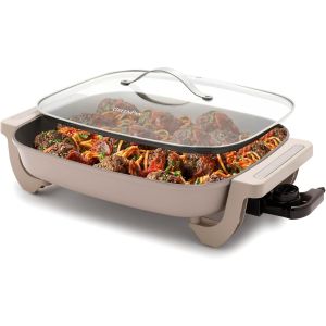 image shows GreenPan Advanced 7 Qt. Skillet | Clay against a blank, white background