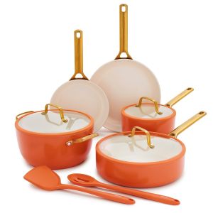 image shows GreenPan Reserve Pro 10-Piece Cookware Set | Harvest against a blank, white background
