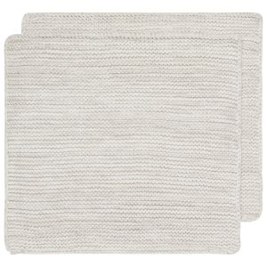 image shows Danica Heirloom 8" x 8" Knit Dish Cloths (Set of 2) | Dove Gray  against a blank, white background