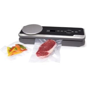 image shows Presto® FreshDaddy™ Electric Vacuum Sealer with Digital Scale  against a blank, white background