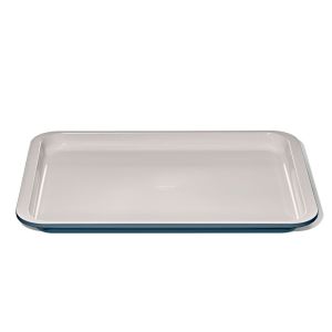 image shows OXO Good Grips Non-Stick Pro Ceramic Coated Metal Bakeware Half Sheet Pan | Storm Blue against a blank, white background