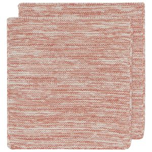 image shows Danica Heirloom 8" x 8" Knit Dish Cloths (Set of 2) | Clay against a blank, white background