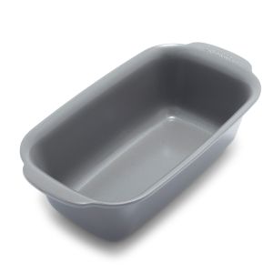 image shows GreenPan Premiere Ovenware Ceramic Nonstick 1 lb Loaf Pan | Gray against a blank, white background