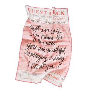  image shows Doe A Deer Just In Case Waffle Towel against a blank, white background