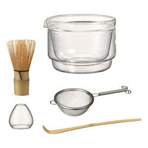 image shows HARIO Matcha Tea Gift Set | Clear  against a blank, white background