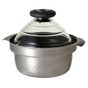 image shows HARIO Yukihira Induction Stainless Steel 2800ml Rice Cooker  against a blank, white background