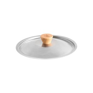 image shows Nordic Ware Cardamom 8" Stainless Steel Lid against a blank, white background