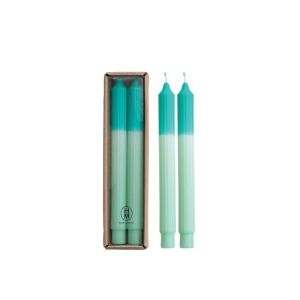 Hazel Mazel 10" Tapered Candle Sticks (Set of 2) | Teal & Mint Pleated 