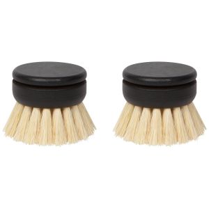 image shows Danica Heirloom Sisal Replacement Dish Brush Heads | Set of 2  against a blank, white background