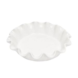  image shows Emile Henry 10.4" Deep Ruffled Pie Dish | Flour against a blank, white background