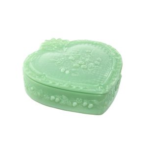 Mosser Glass Strawberry Fields Heart Box | Jadeite