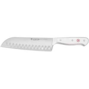 WÜSTHOF Gourmet White  7" Santoku Knife | Hollow Edge 