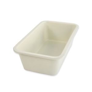 image shows USA Pan Small Seamless Ceramic Nonstick Loaf Pan | Vanilla against a blank, white background