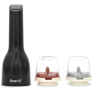 image shows FinaMill Classic Battery Spice Mill | Midnight Black against a blank, white background
