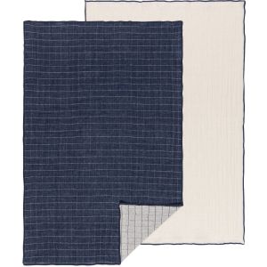 image shows Danica Heirloom Double Weave Dishtowels (Set of 2) | Midnight  against a blank, white background