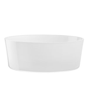 image shows LSA Collective 12" Glass Bowl | White  against a blank, white background
