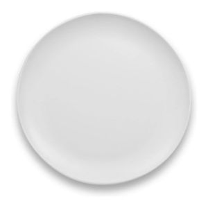image shows TarHong Matte Craft Coupe 10.5" Dinner Plate | Soft White against a blank, white background
