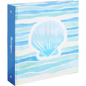 image shows C.R. Gibson Pocket Page Recipe Binder | Coastal against a blank, white background  