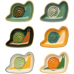 image shows Danica Jubilee Gnome Grown Pinch Bowls (Set of 6) | Snails  against a blank, white background