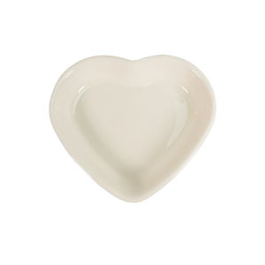 FFiesta® 19oz Medium Heart Bowl | Linen against a clean white background shot from the side