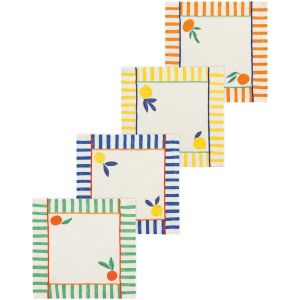 image shows Danica Jubilee Cocktail Napkins (Set of 4) | Citrus Burst  against a blank, white background