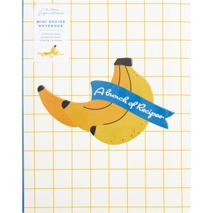 image shows C.R. Gibson Pocket Page Mini Recipe Notebook | Bananas against a blank, white background  