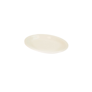 Fiesta® 9.6" Small Oval Serving Platter | Linen against a clean white background shot from the side and slightly above