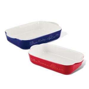 image shows Disney Bon Voyage 2-Piece Baking Dish Set against a blank, white background