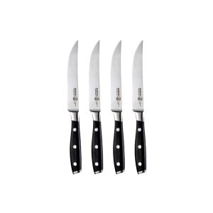 image shows Messermeister Avanta Fine Edge Steak Knife Set | 4-Piece  against a blank, white background