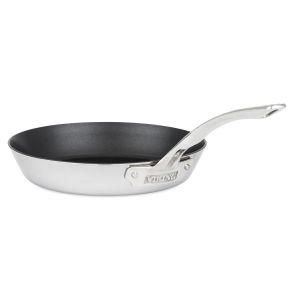 image shows Viking Contemporary 3-Ply Stainless Steel 10" Eterna Nonstick Fry Pan against a blank, white background