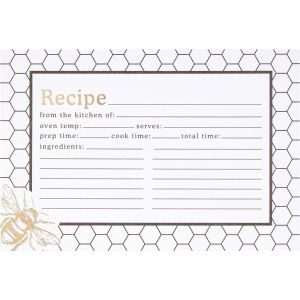 image shows C.R. Gibson 4" x 6" Recipe Cards | Honeycomb Hive against a blank, white background  