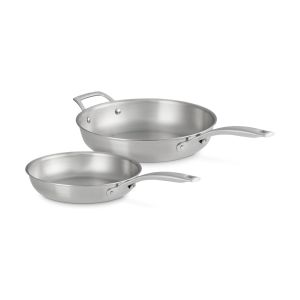 Le Creuset Essential Stainless Steel 2-Piece Fry Pan Set | 9.5" & 11"