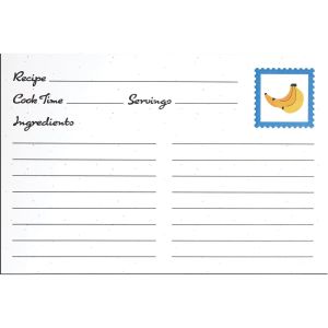 image shows C.R. Gibson 4" x 6" Recipe Cards | Bananas against a blank, white background  