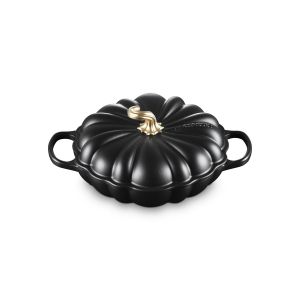 image shows Le Creuset Signature 2.75 Qt. Pumpkin Braiser | Licorice against a blank, white background