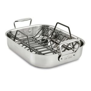 All-Clad Stainless Steel Roaster with Rack | Small - 14" x 11"