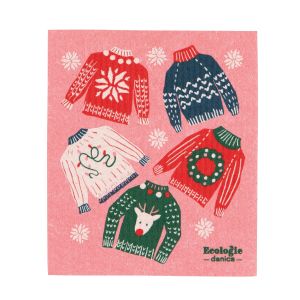 danica sweedish dish cloth in merry knitmas on white background