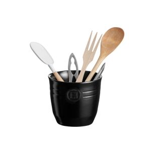 Emile Henry Utensil Pot | Truffle Against a Plain White Background
