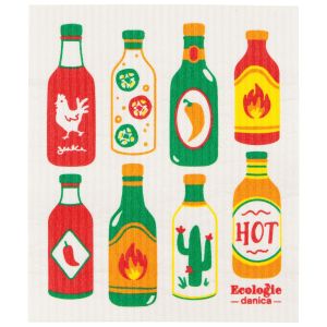 image shows Ecologie by Danica Swedish Sponge Dish Cloth | Hot Sauce against a blank, white background