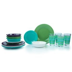 Fiesta® 16-Piece Classic Dinnerware Set with Matching Glasses | Farmhouse Chic
